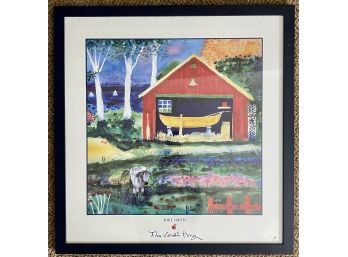 Mike Smith Print Of Canoe In Red Barn From Z Gallerie
