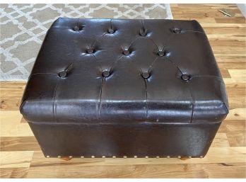 Cute Faux Leather Ottoman Footstool With Storage