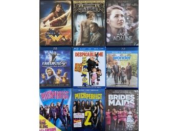 Lot Of DVDs And BlueRays Including Wonder Wwoman, Pitch Perfect, Brides Maids And More!