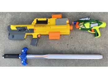 Nerf Gun And 2 Toys