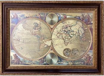 Intricate Framed World Map With Gold Toned Accents From Kirkland's
