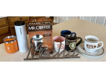 Coffee Lover's Lot With Mr.Coffee, Cute Mugs, Thermos And More