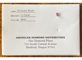 Genuine Half Carat Ruby American Diamond Distributors