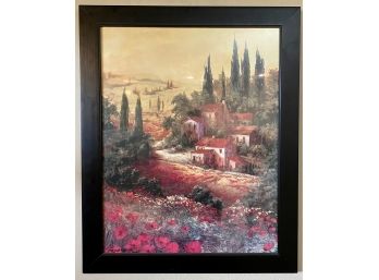 Large Print Of Houses In A Wildflower Valley