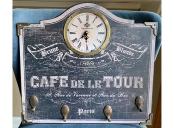 'Cafe De Le Tour' Battery Powered Clock