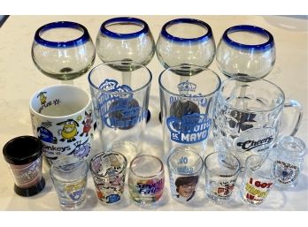 Collection Of Drinking Glasses And Shot Glasses