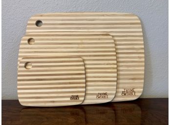 Lot Of 3 Thyme & Table Wood Cutting Boards