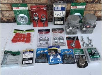A Variety Of Harware. Including- Screws, Washers, Hooks And More
