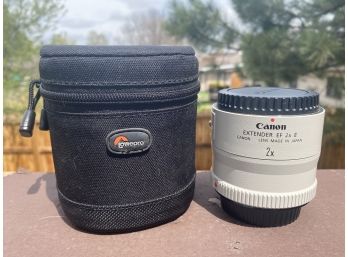 Canon Extender EF 2X Lens With Both Caps And Lowe Pro Case