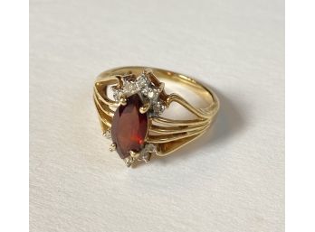 10k Gold Ring With Ruby Like Stone