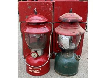 Set Of Two Coleman Lanterns In Red Boxes
