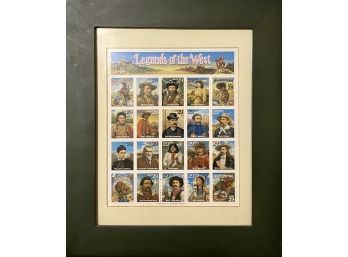 'Legends Of The West' Framed Stamp Print In Plastic Frame