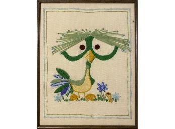 Cute Hand Stitched Vintage Peacock