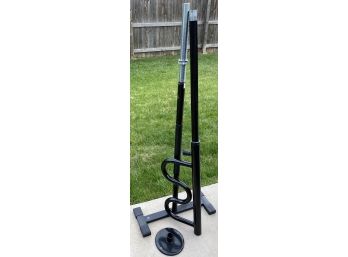 Stander Safety Pole 1100-B Adjustable Floor To Ceiling Security Pole And Curve Grab Bar In Black