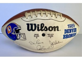 Wilson Football With PRINTED 1989 Denver Broncos Signatures