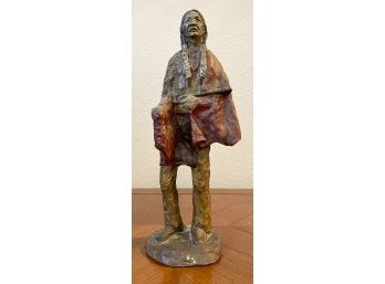 Native American Small Statue Signed AB