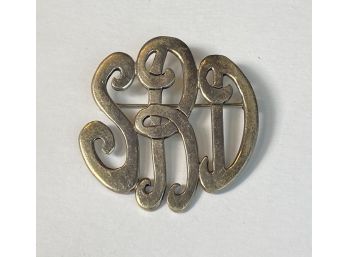 Sterling Silver Pin Initials SRD