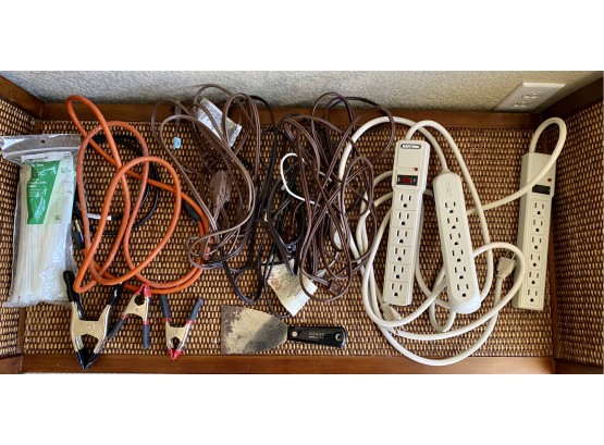 Lot Of Extension Cords Zip Ties And Clamps