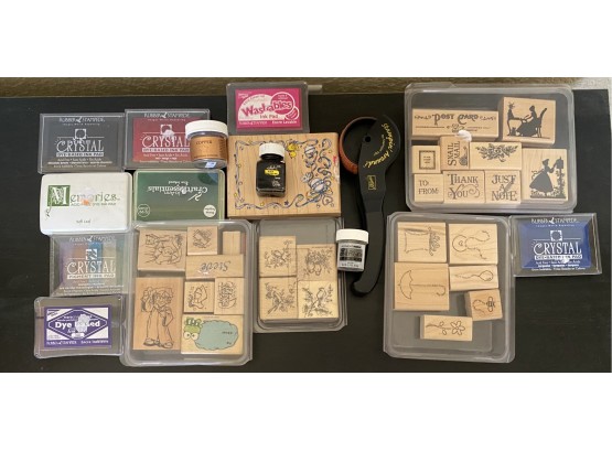 Perfect For Scrapbooking! A Nice Group Of Stamps And Ink Pads