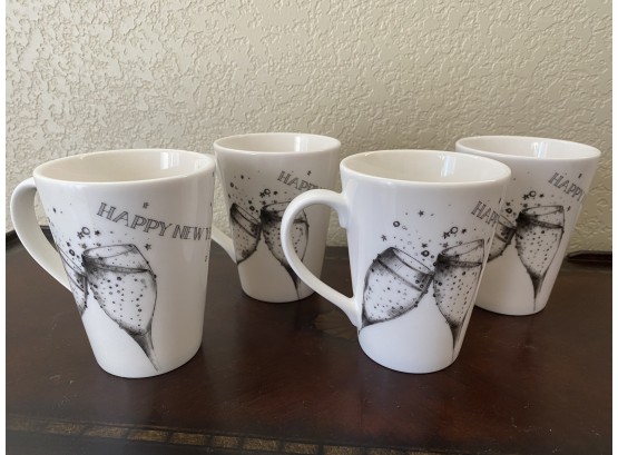 Group Of 4 Happy New Year Mugs