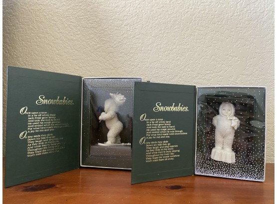A Pair Of Two Department 56 Snowbabies In Commemorative Box #68842 & 68820