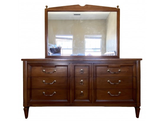Lowboy Dresser With Vanity Mirror