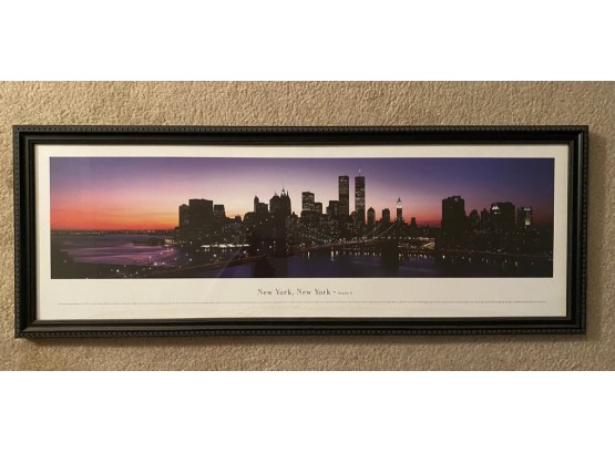 Framed New York, New York Series Three Poster Of Skyline With World Trade Center