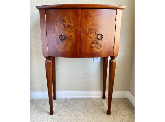 Beautiful Side Table With Burled Wood Detail