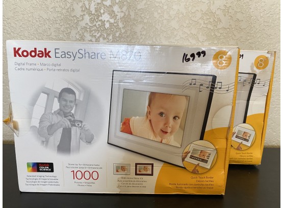 A Pair Of Two New In Box Kodak Easy Share M820 Digital Picture Frames With 8' Screen