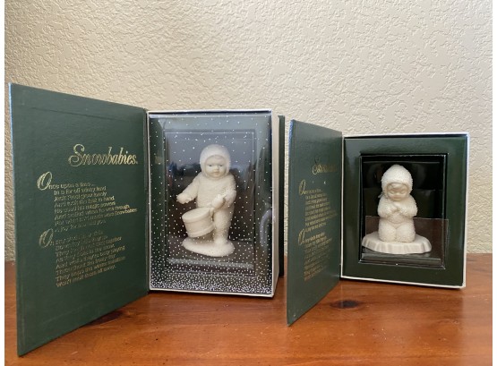 A Pair Of Two Department 56 Snowbabies In Commemorative Box #68209 & #56.68390