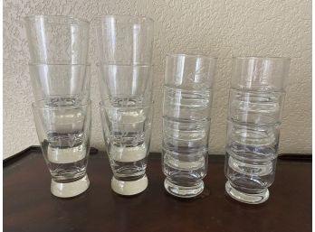 A Nice Grouping Of Etched Water & Juice Glassware