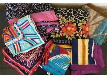 A Great Grouping Of Silk And Cotton Scarves