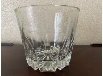 Heavy Etched Leaded Crystal Bowl