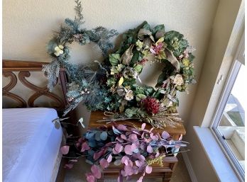 Collection Of Holiday Wreaths And Foliage