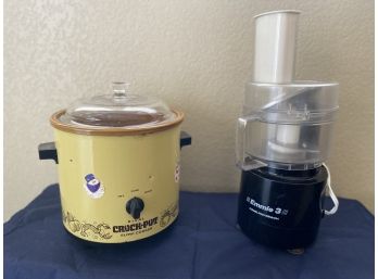 A Food Processor And Cool Retro Crock Pot