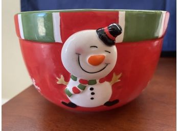 A Grouping Of Three Snowman Bowls