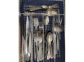 A Nice Collection Of Stainless Steel Flatware Service For 12