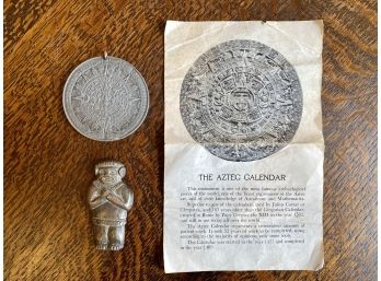 Aztec Calendar Medallion And Figure