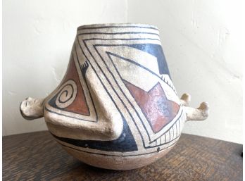 A Casa Grande Pueblo Very Old Pueblo Effigy Pottery Vessel With Human Form