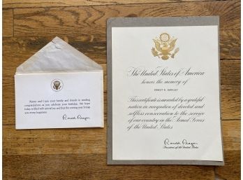 A Handwritten Pair Of Letters Signed By Ronald Reagan