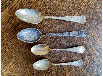 4 Antique Sterling Silver Spoons