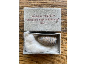 Antique Hamasa Temple Bullet From The Siege Of Vicksburg Dated 1863