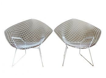 Pair Of Vintage Bertoia Diamond Chairs