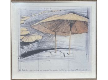 Vintage Christo Umbrellas Project 1985 Signed