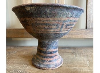 Exceptionally Old Mediterranean Style Open Chalice Pottery Vessell