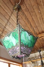 SLAG GLASS HANGING LAMP