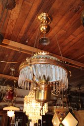 BRASS FRAMED HANGING LAMP