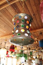 JEWELED ELECTRIC HANGING HALL LAMP