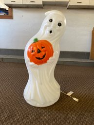 Large 34' General Foam Lighted Blow Mold Ghost Spook Holding Pumpkin Halloween