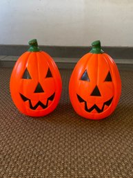 22 Inch Tall Hard Plastic Pumpkins With Backs Cut Out